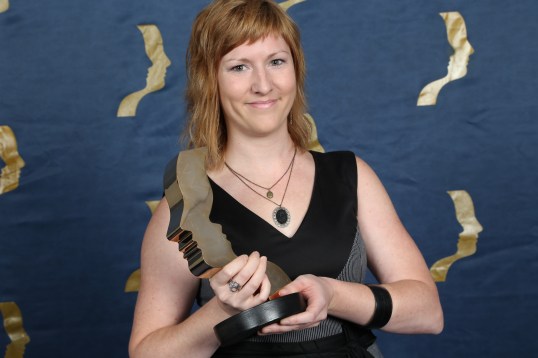 Catherine Legault remporte le prix du Meilleur montage: Magazine pour Ma caravane au Québec. Photo: J.G. Thibodeau